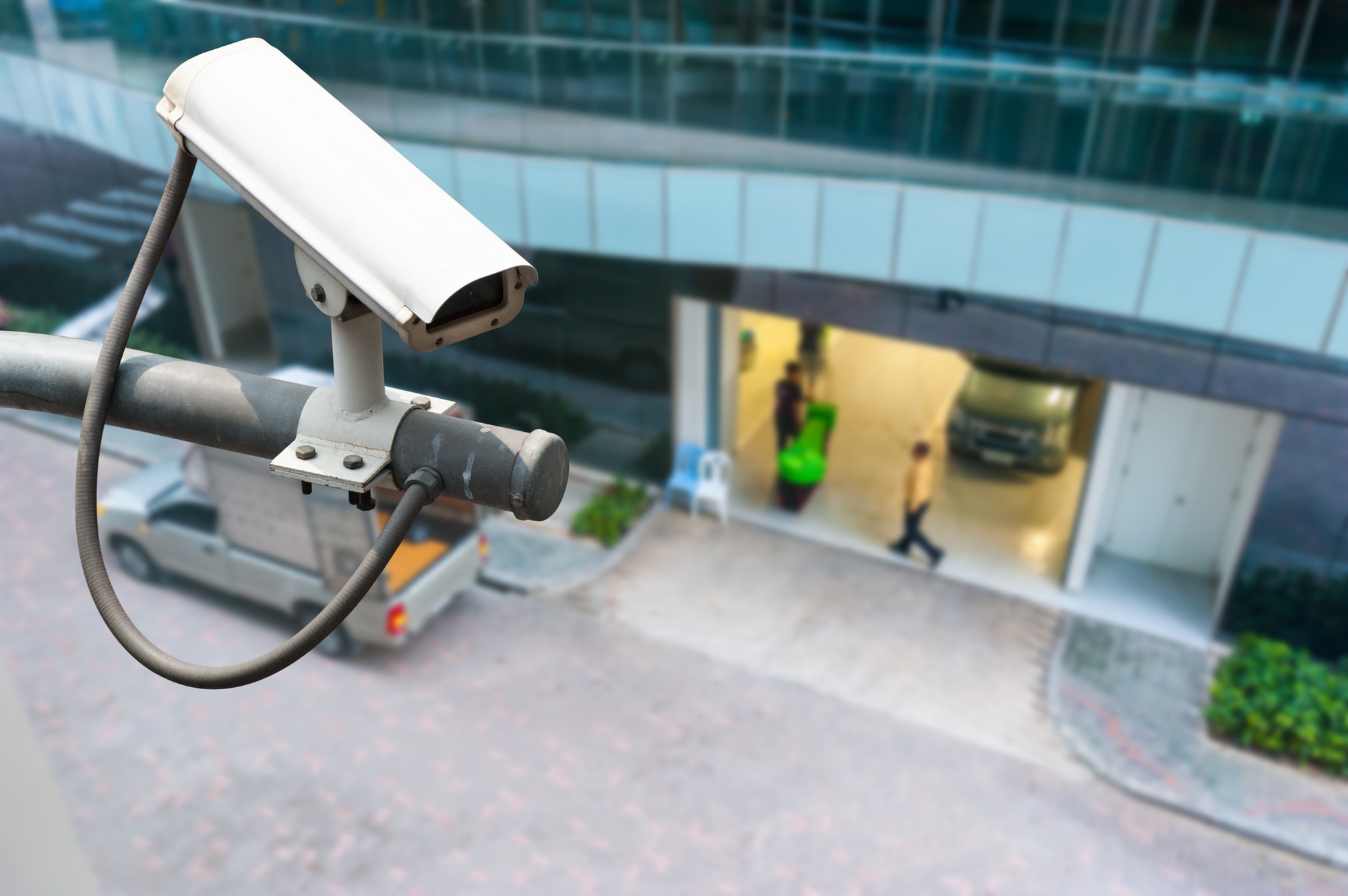 CCTV or surveillance operating on building entrance