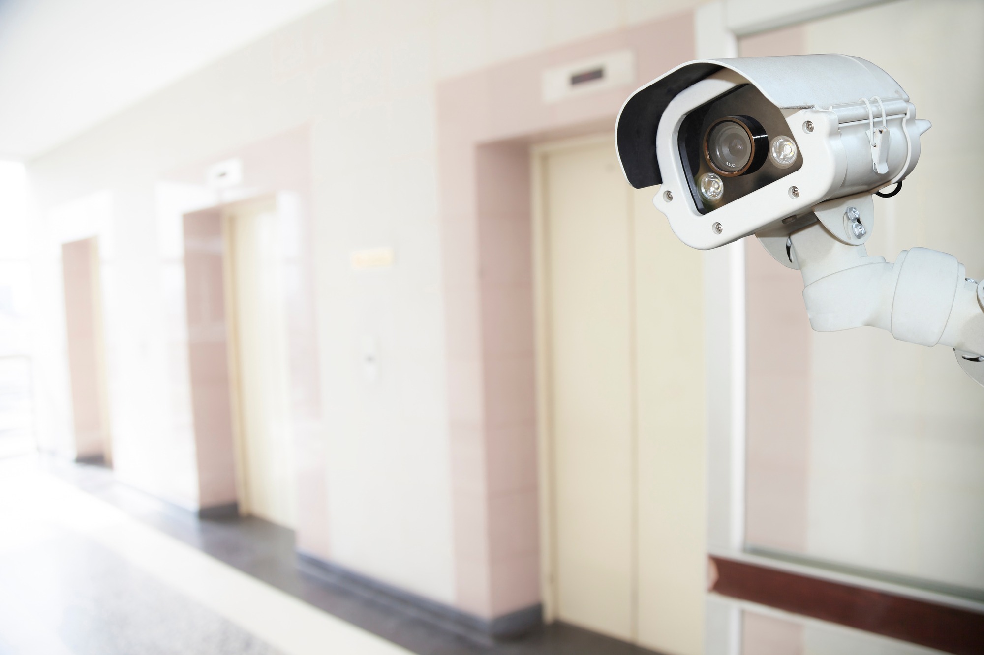 Security CCTV camera in condominium apartment