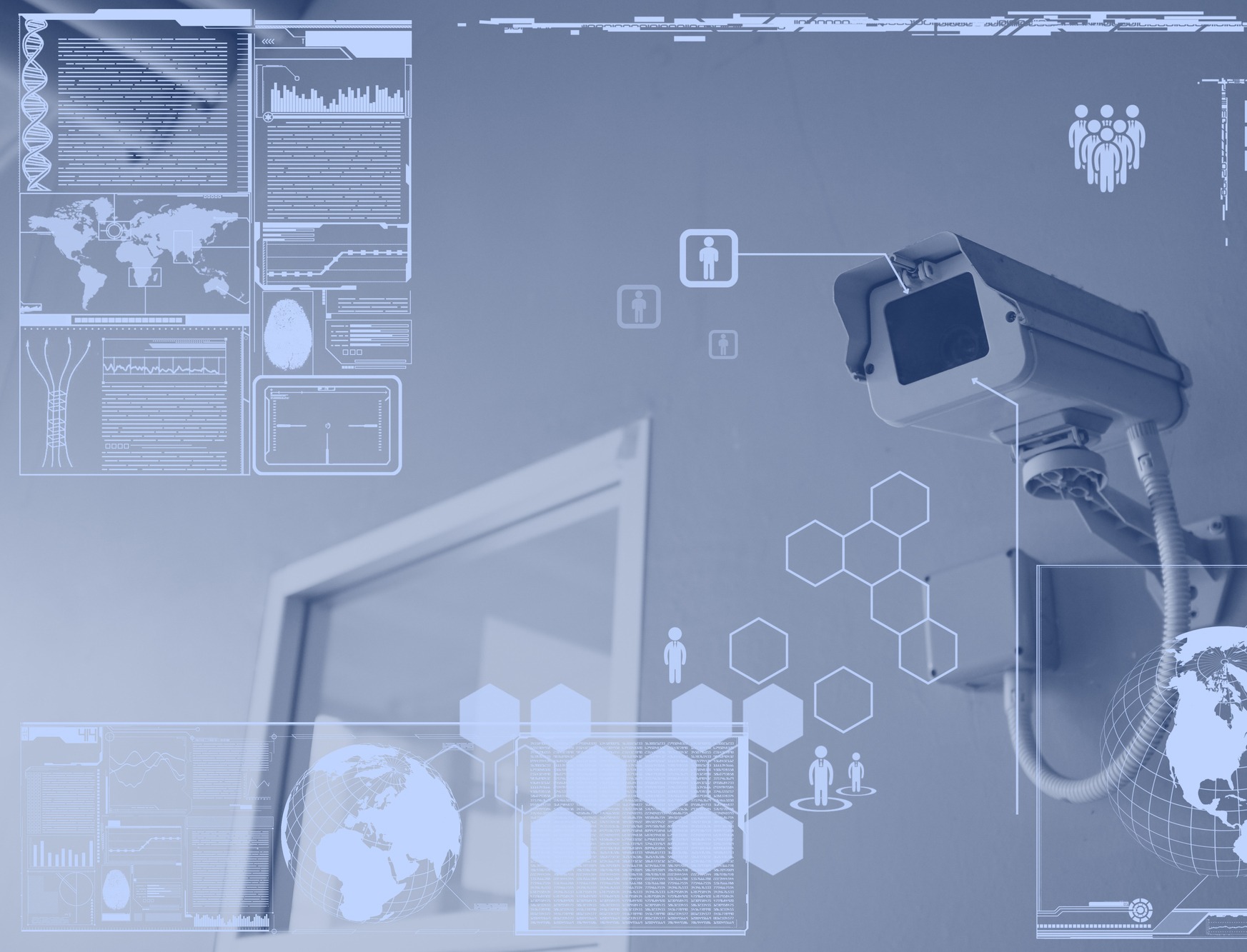 CCTV Camera or surveillance technology on screen display