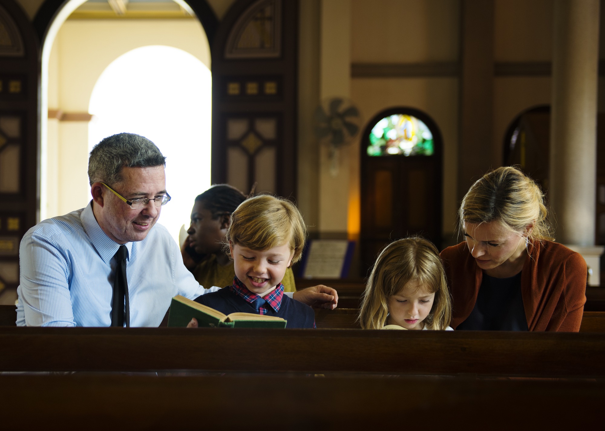Family in church